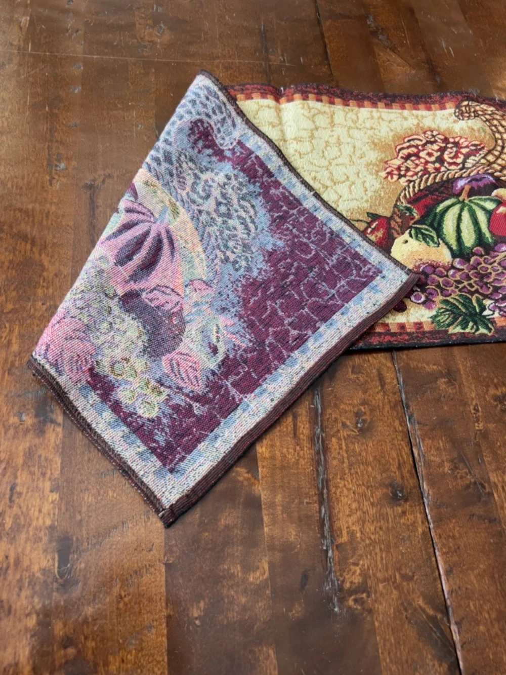 Vintage Harvest Cornucopia Tapestry Table Runner 70